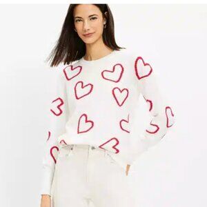 LOFT Heart Sweater NWT Size XS